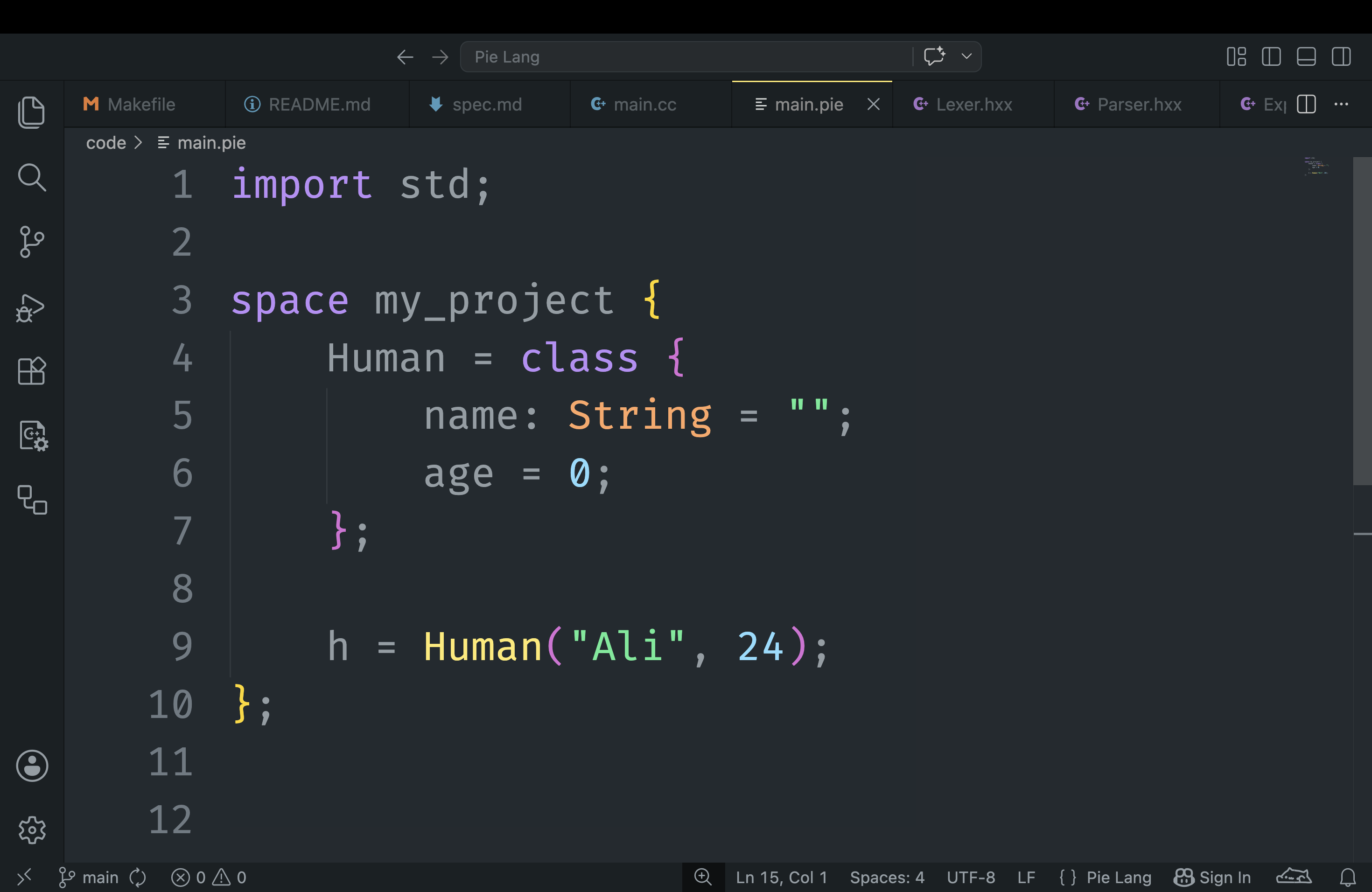 Pie: My Own Programming Language